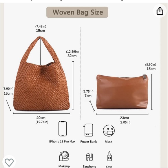 Vegan leather hand woven tote bag brand new - Picture 3 of 4